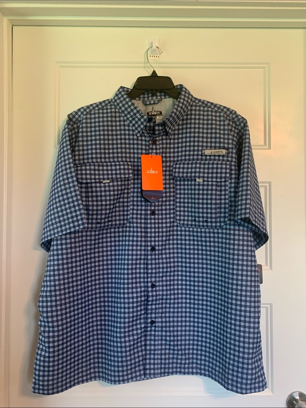 Habit Crayfish Creek Outdoors Plaid Short-Sleeve Button-Down Shirt Size 2-XL